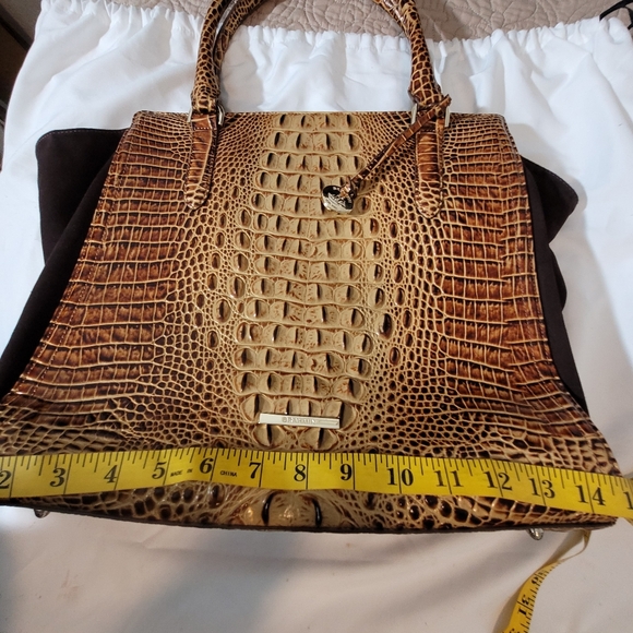 Brahmin Petra II Large Tote Bag Toasted Harmonia Croc Embossed Leather Purse - Picture 13 of 16